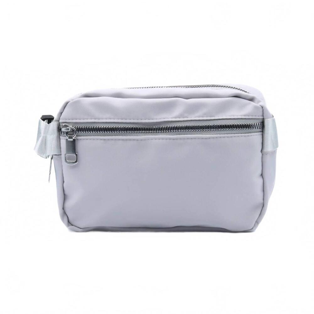 NEW SELINI NEW YORK women's nylon rectangle belt & crossbody sling bag in silver